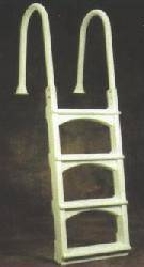 in-pool deck mounted above ground pool ladder