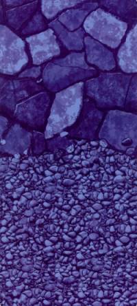 20 Gauge River Rock Wall with Blue Pebble Floor
