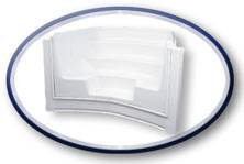 saratoga 6' wide radius in-ground pool step